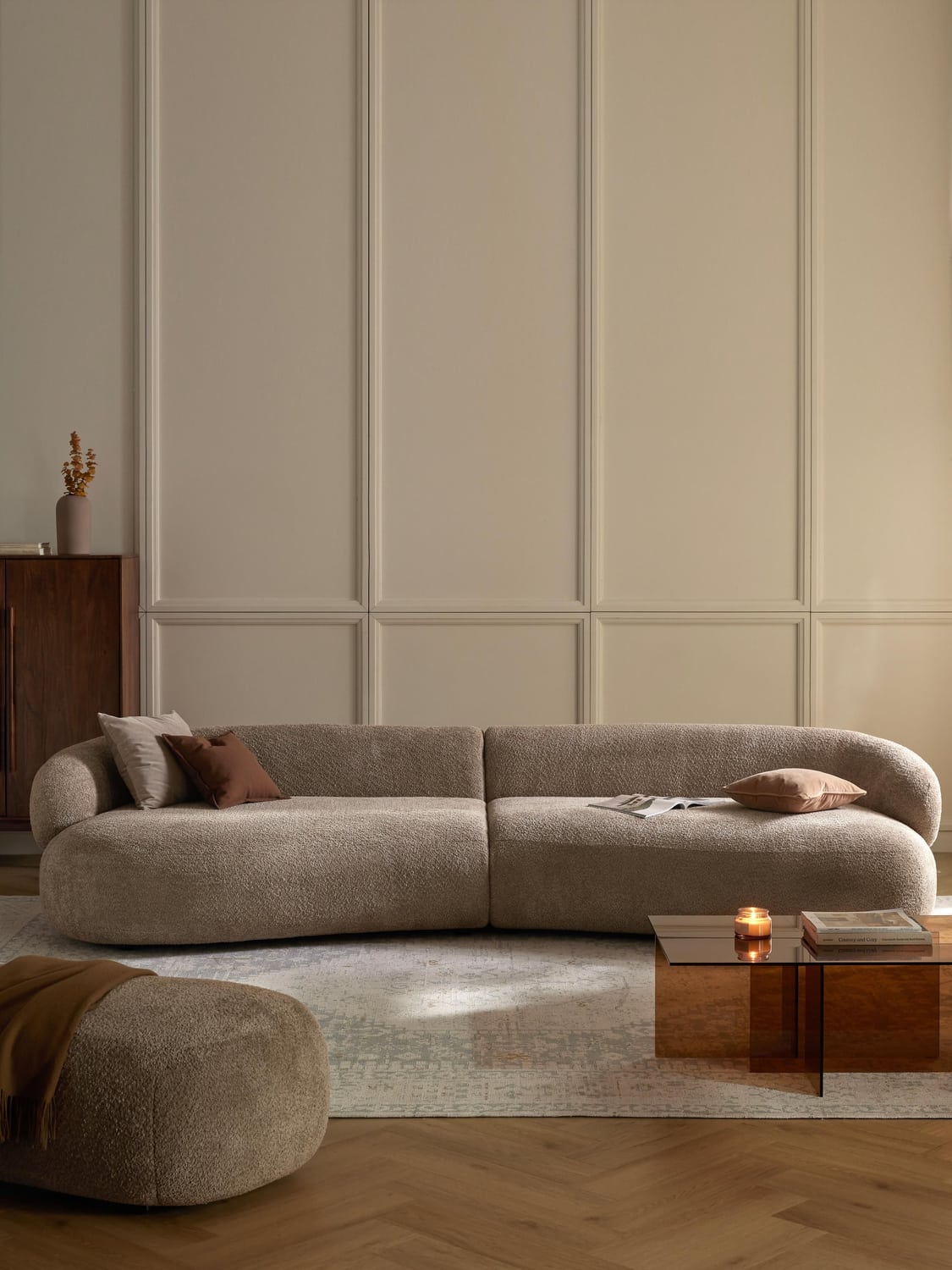Alba Sofa (4-seater) in Teddy Bouclé — Oatmeal