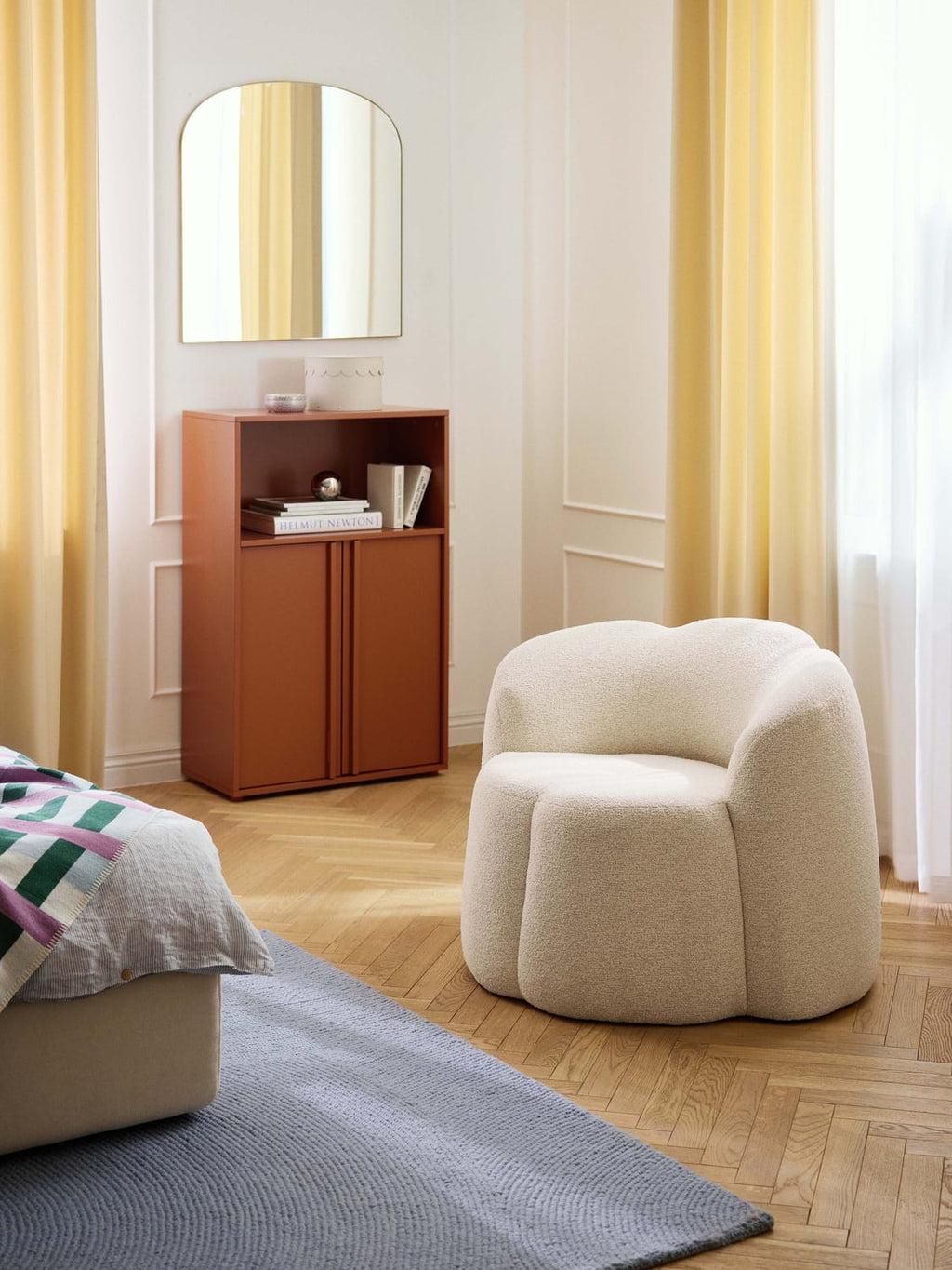 Fleur Bouclé Lounge Chair — Off-White