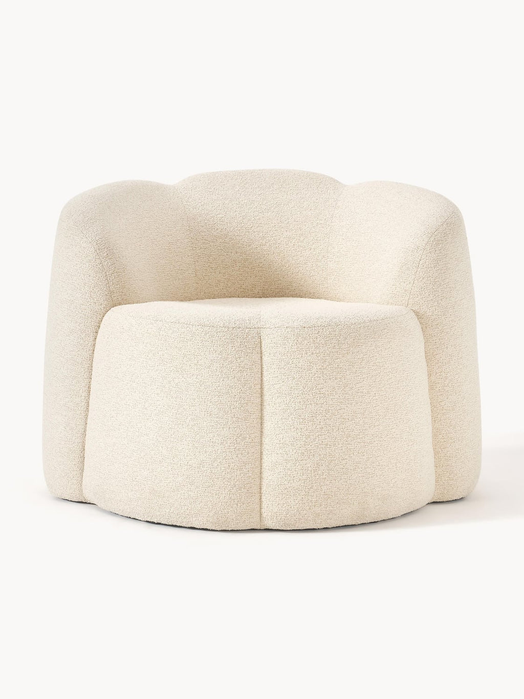 Fleur Bouclé Lounge Chair — Off-White