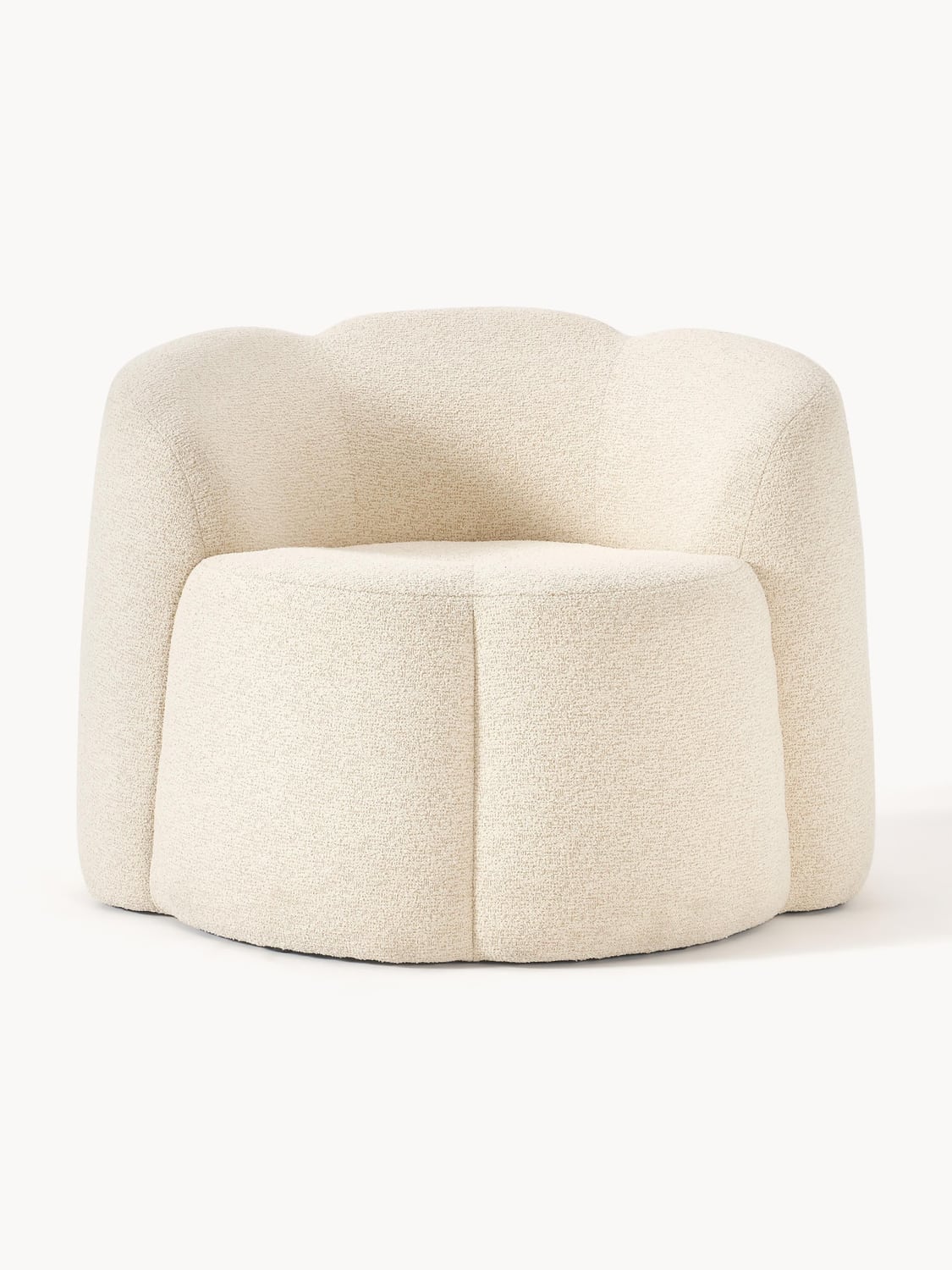 Fleur Bouclé Lounge Chair — Off-White