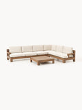 Joshua Modular Garden Lounge Set in Acacia, set of 4 — Oatmeal