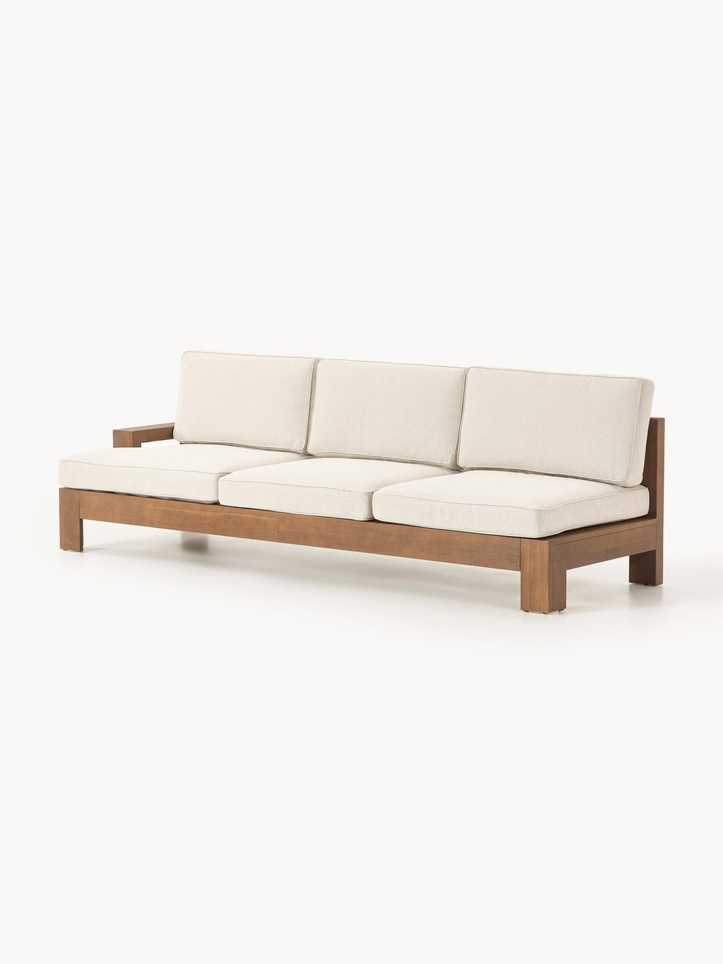 Joshua Modular Garden Lounge Set in Acacia, set of 4 — Oatmeal