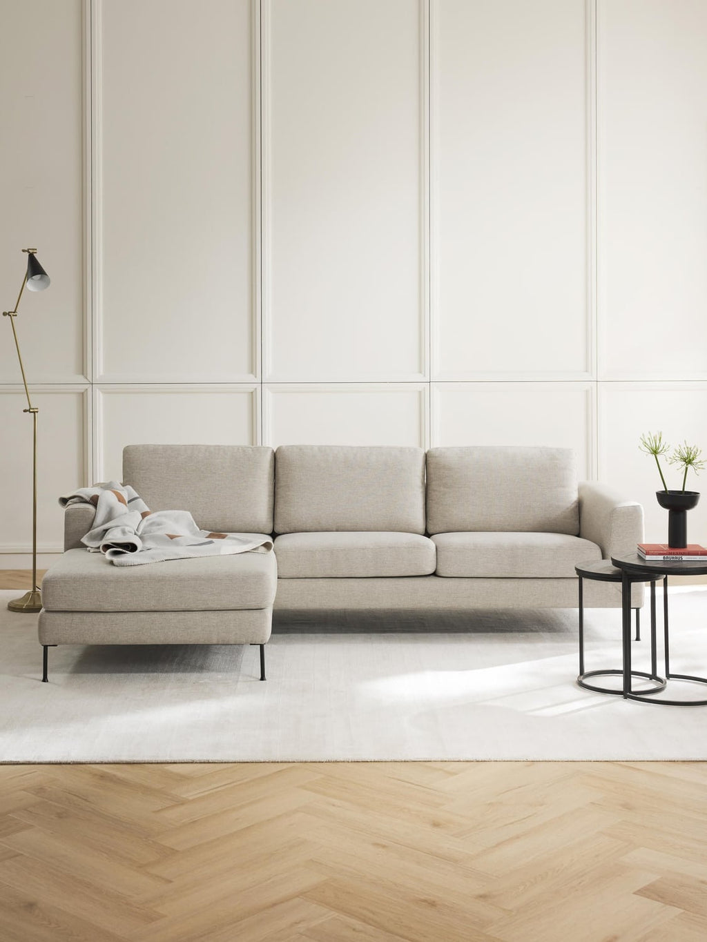 Cucita Corner Sofa (3-seater) — Light Grey