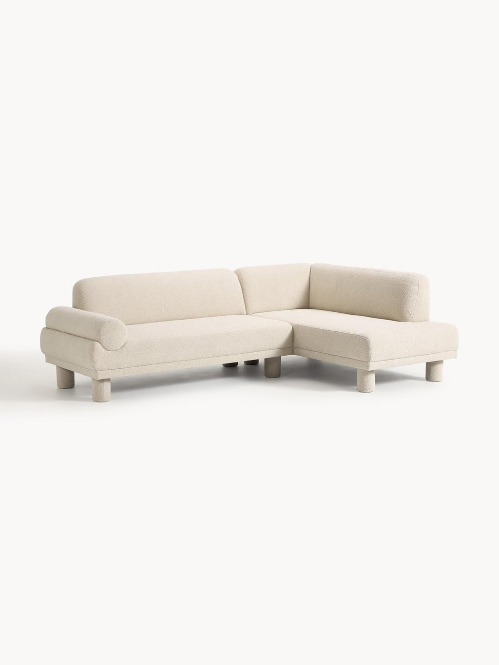 Lilo Bouclé Corner Sofa — Light Grey