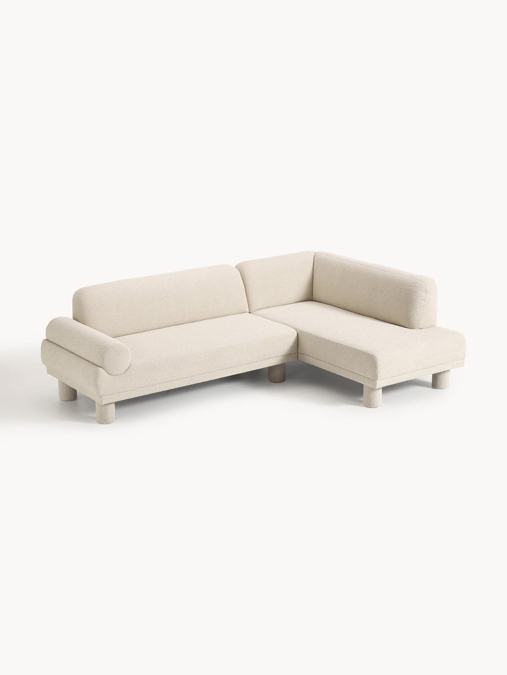 Lilo Bouclé Corner Sofa — Light Grey