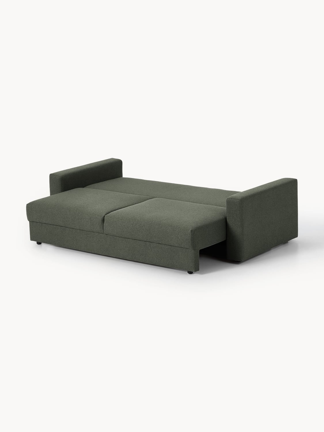 Tasha Bouclé-Sofa Bed (3-seater) with Storage — Green