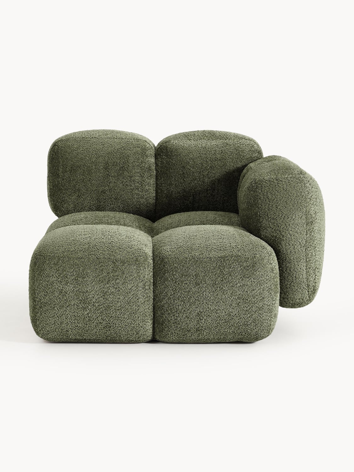 Tayla Corner Module in Teddy Bouclé — Green