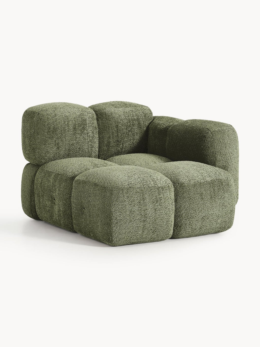 Tayla Corner Module in Teddy Bouclé — Green