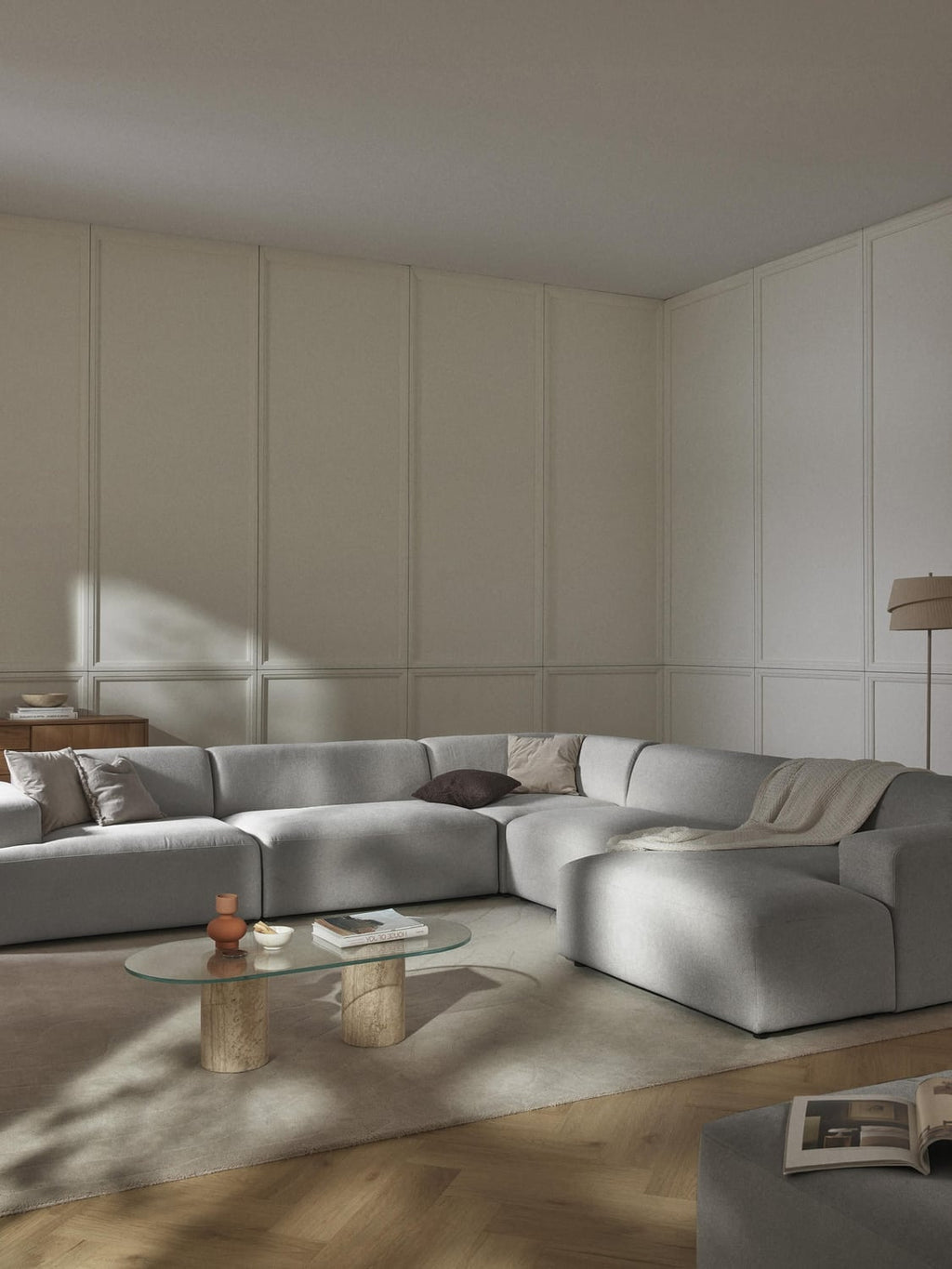 Melva XL Corner Sofa — Oatmeal