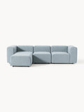 Lena Modular Bouclé Sofa (4-seater) with Ottoman (left/right) — Grey