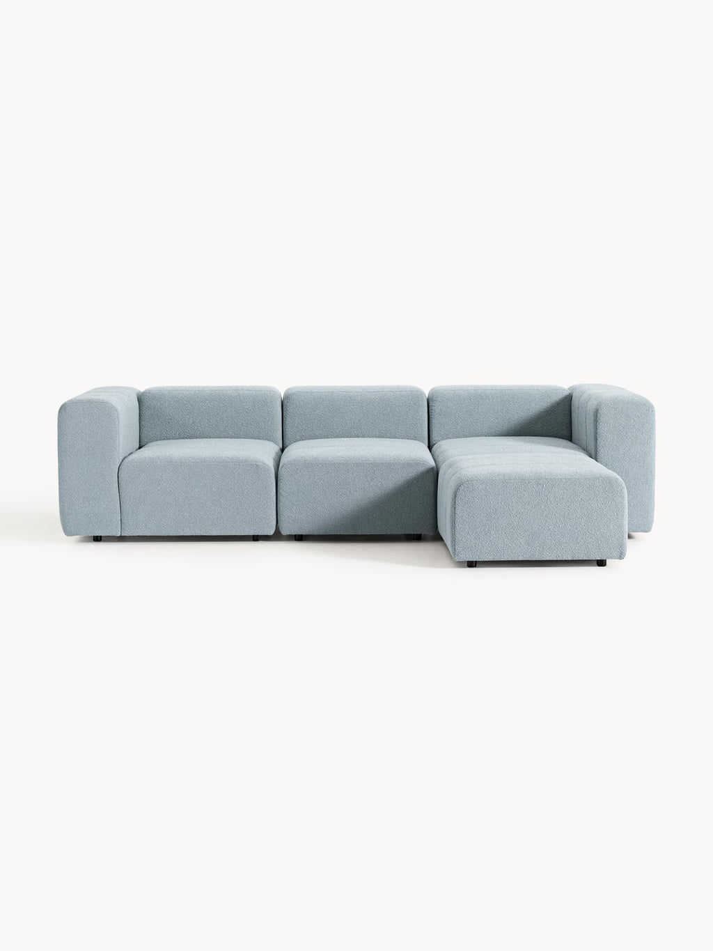 Lena Modular Bouclé Sofa (4-seater) with Ottoman (left/right) — Grey