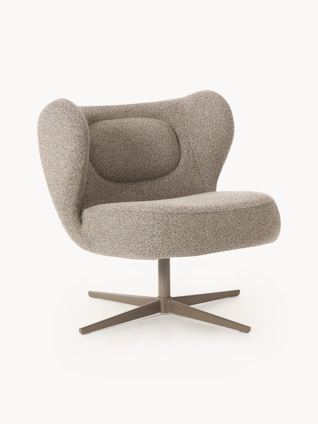 Ines Bouclé-Swivel Chair — Taupe