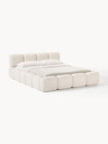 Tayla Upholstered Bed in Teddy Bouclé — Off-White