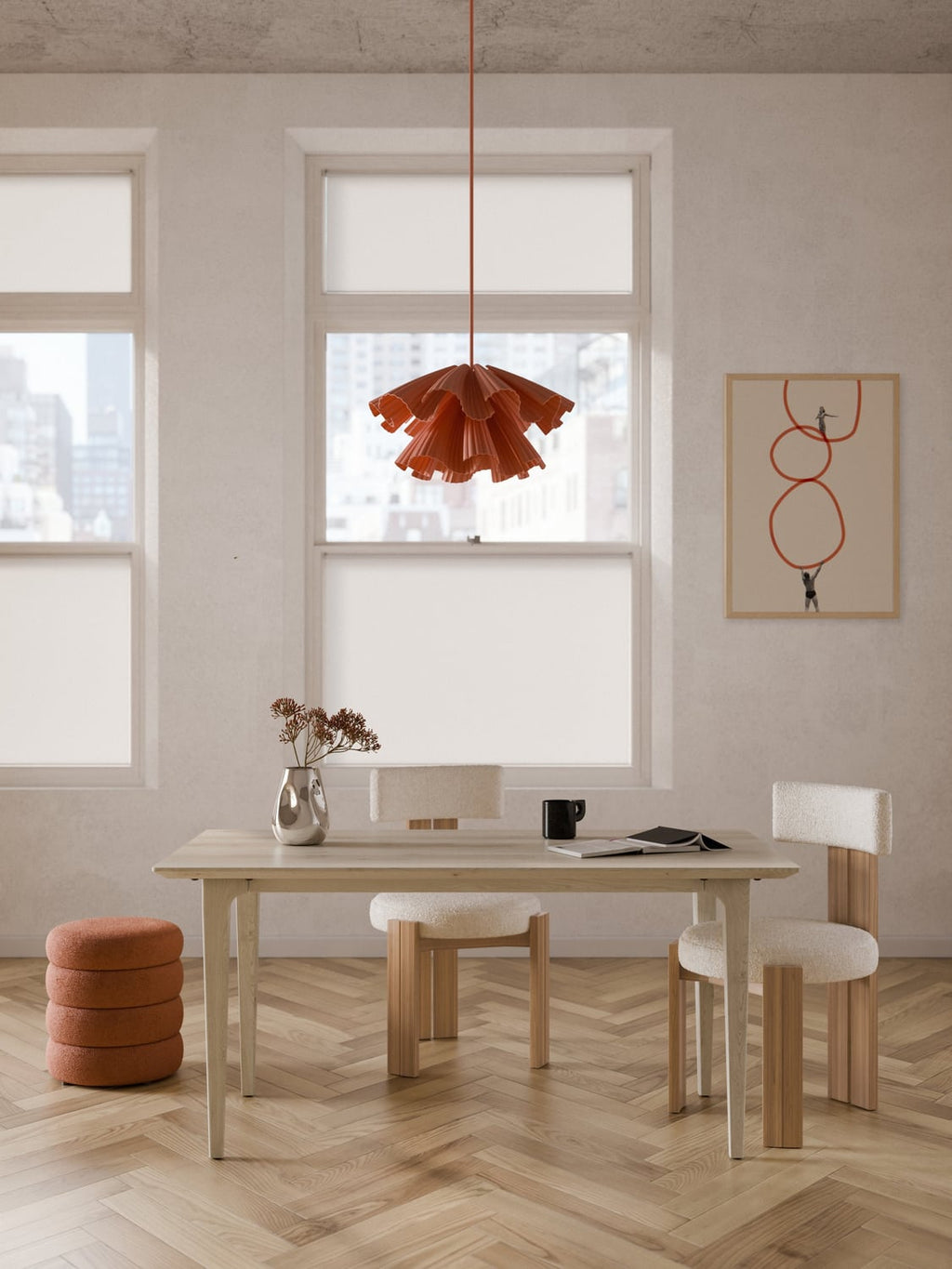 Archie Dining Table in Oak, in various sizes — Beige