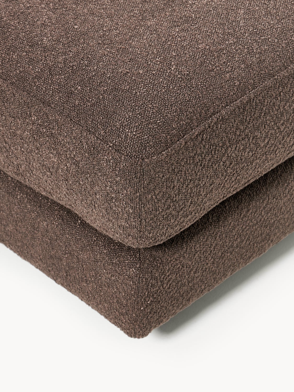 Tribeca Bouclé Sofa Ottoman — Brown