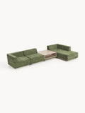 Colin Modular Corner Sofa (4-seater) with Coffee Table — Mushroom