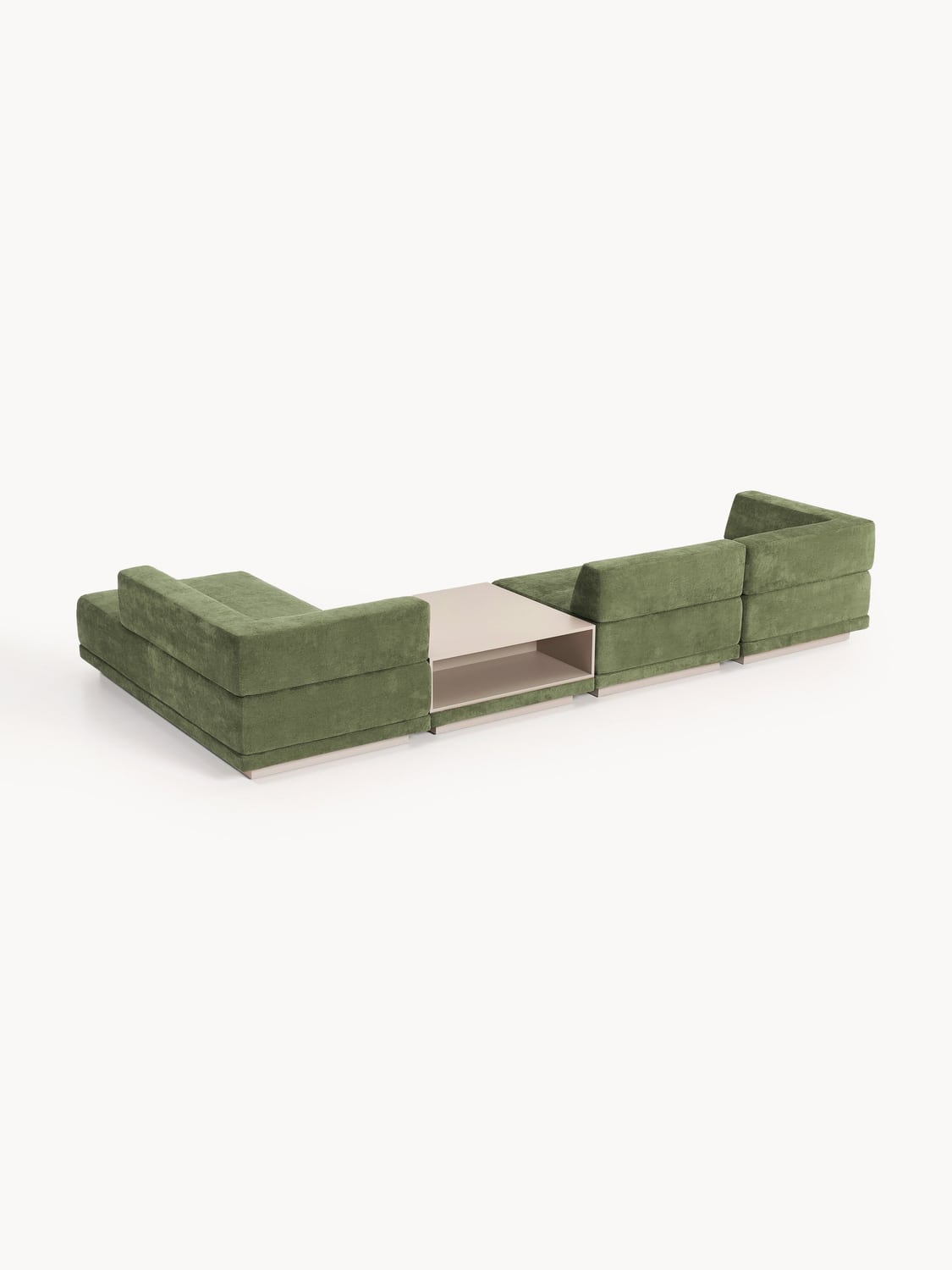 Colin Modular Corner Sofa (4-seater) with Coffee Table — Mushroom