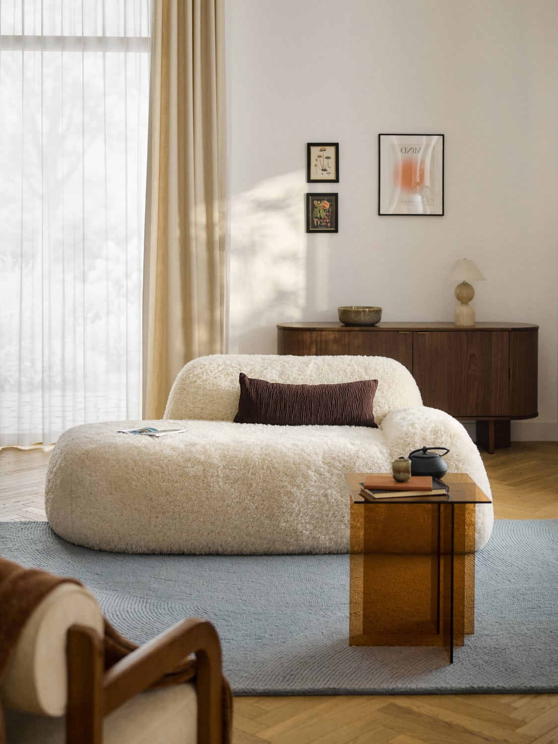 Wolke Teddy-Sofa (2-seater) with Chaise Longue