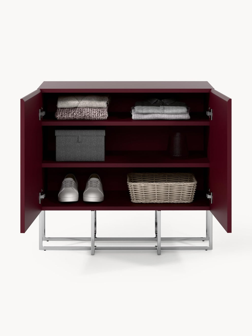Joe Wood-Shoe Cabinet — Burgundy