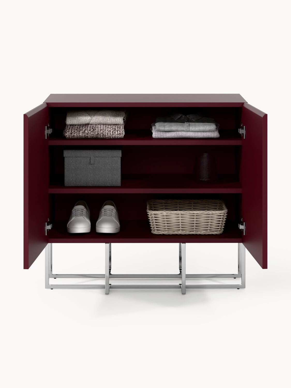 Joe Wood-Shoe Cabinet — Burgundy