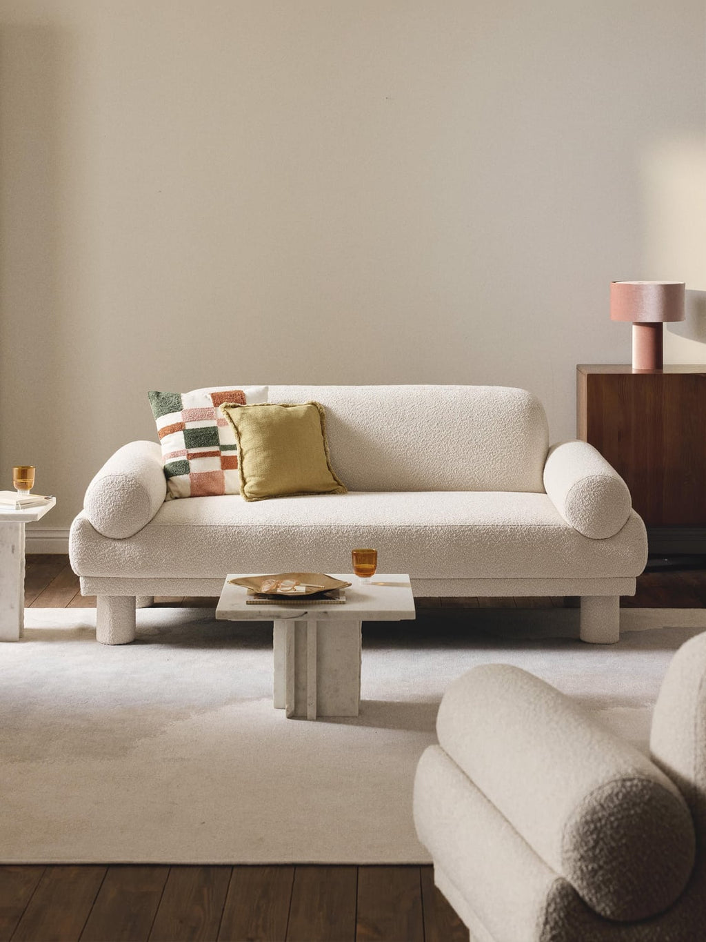 Lilo Bouclé Sofa (2-seater) — Blush