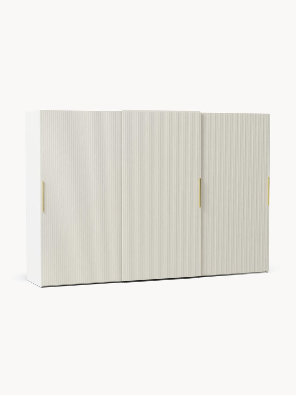 Simone Modular Sliding-Door Wardrobe, 300 cm Width, in various sizes — Light Grey