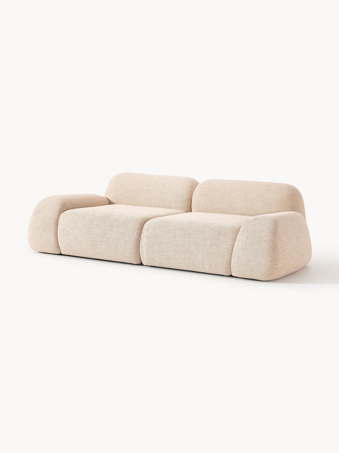 Wolke Modular Bouclé Sofa (3-seater) — Blush
