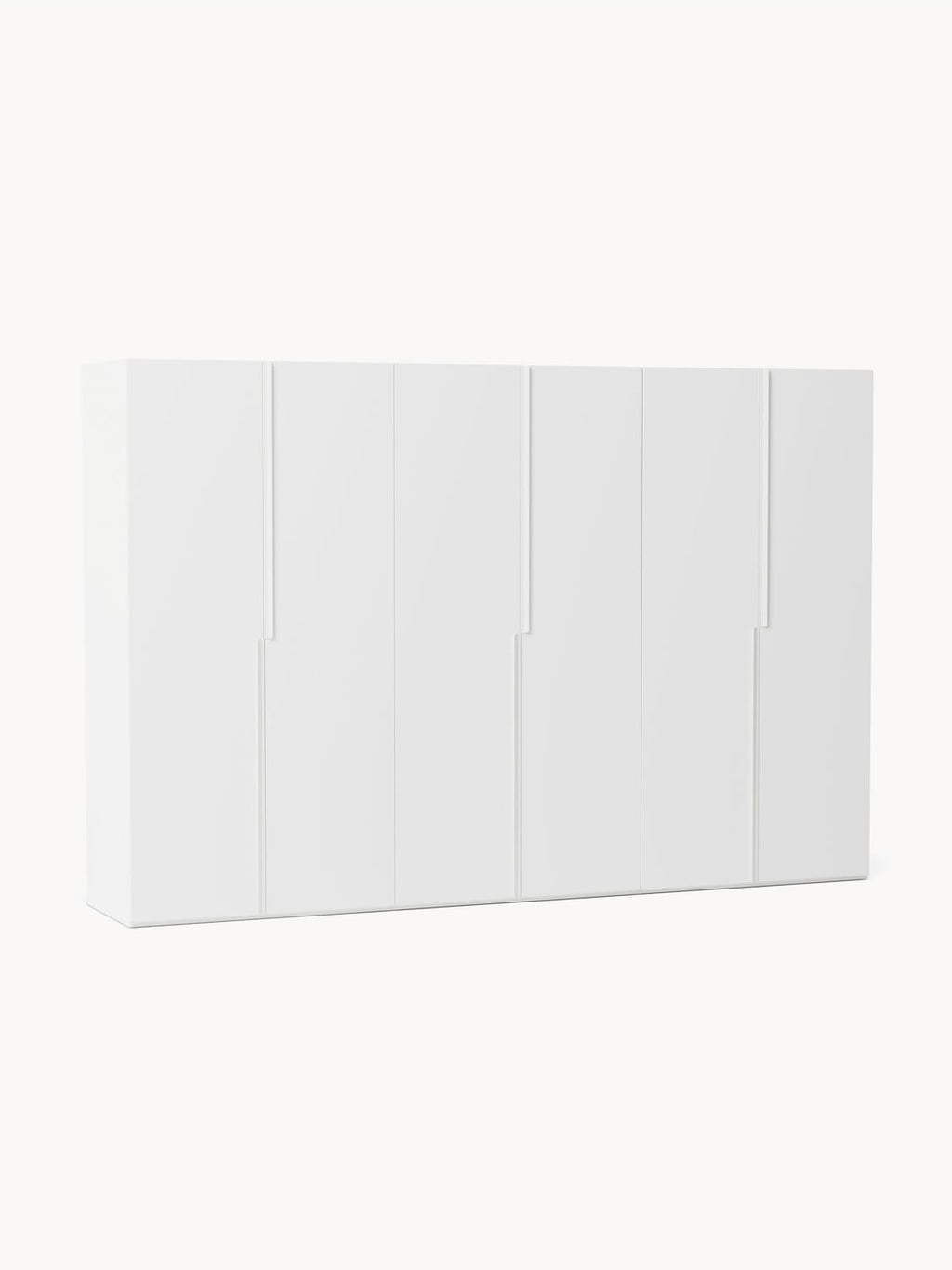Leon Modular Hinged-Door Wardrobe, 300 cm Width, in various sizes — Off-White
