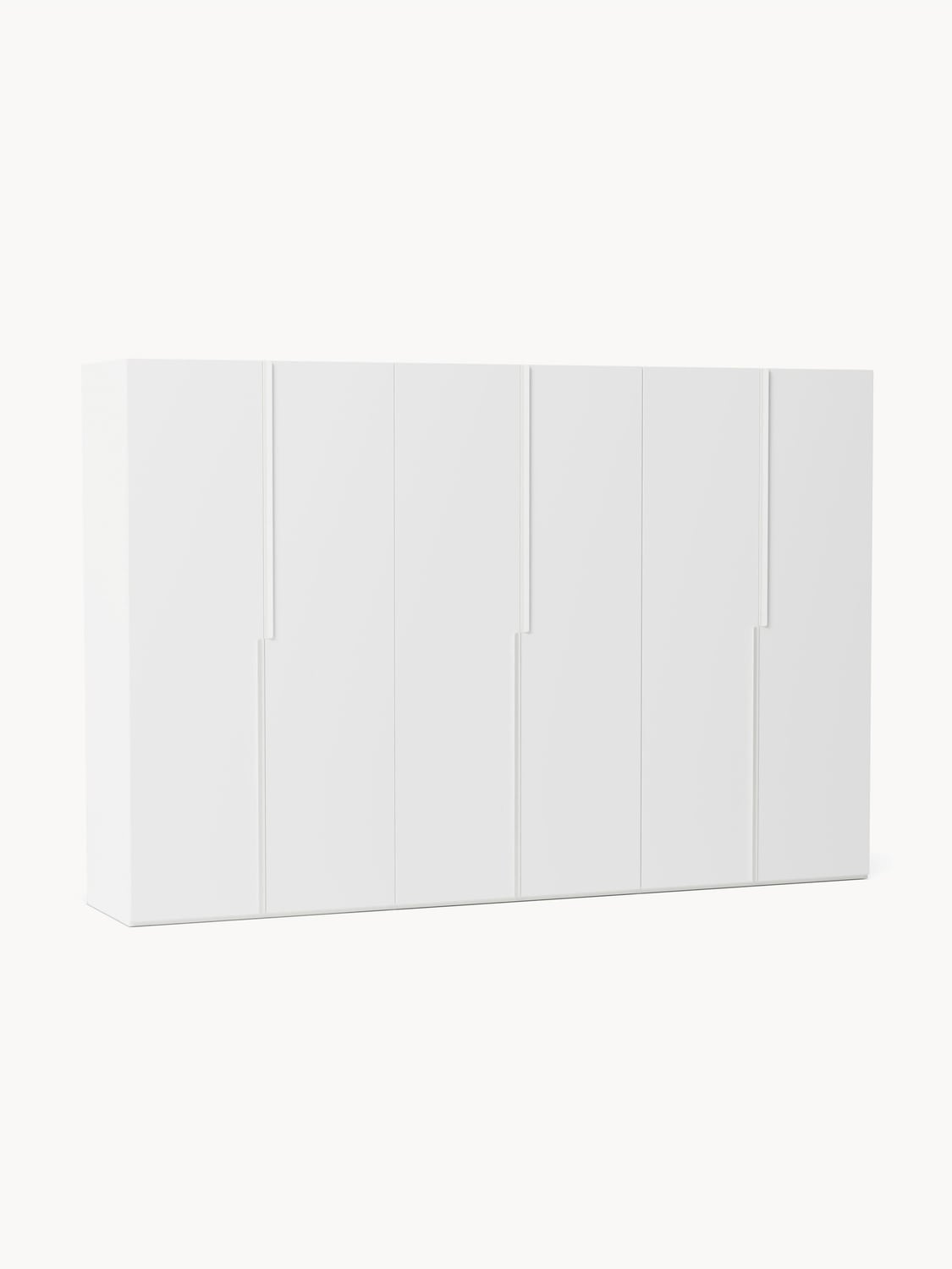 Leon Modular Hinged-Door Wardrobe, 300 cm Width, in various sizes — Off-White