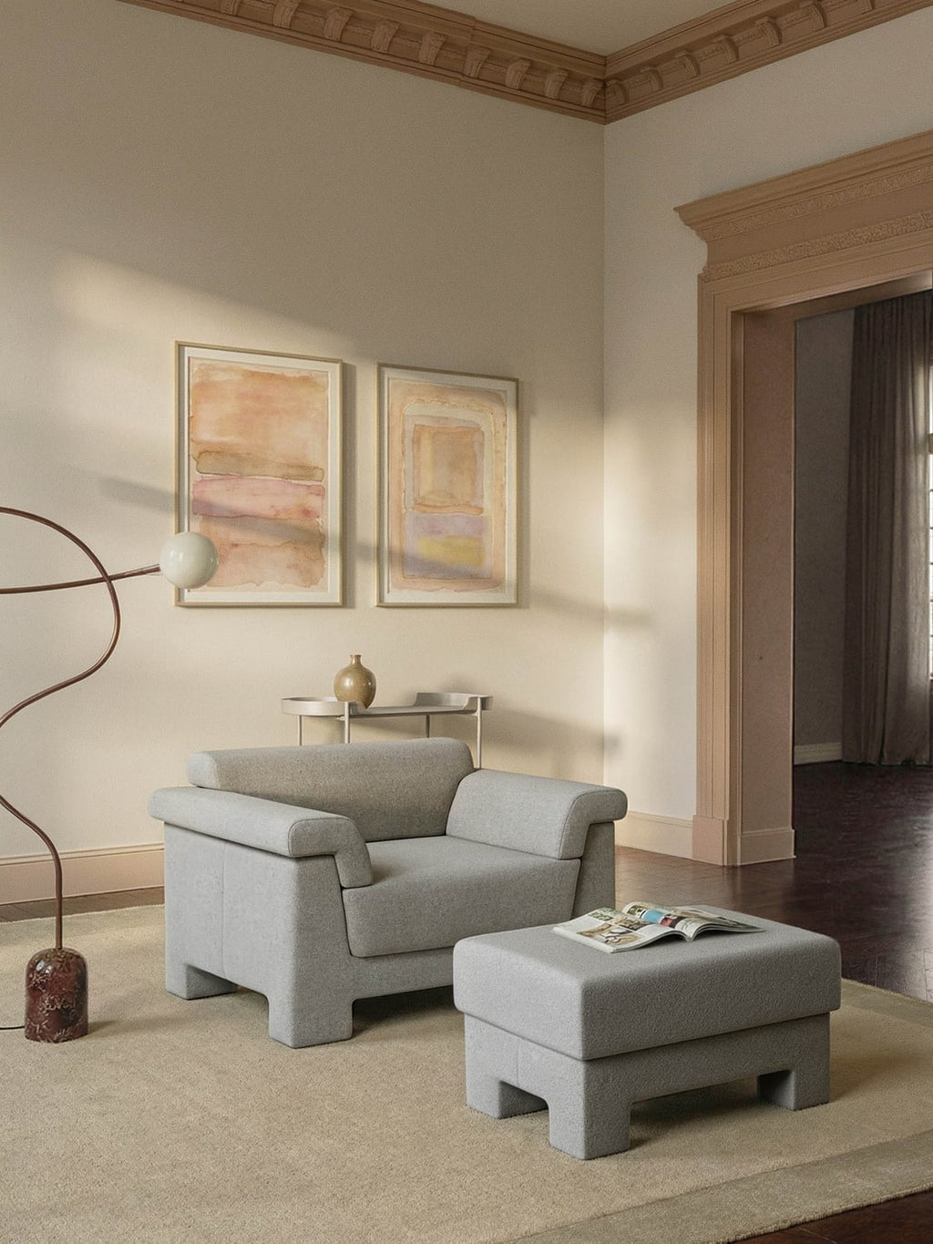 Atlas Bouclé Armchair — Oatmeal