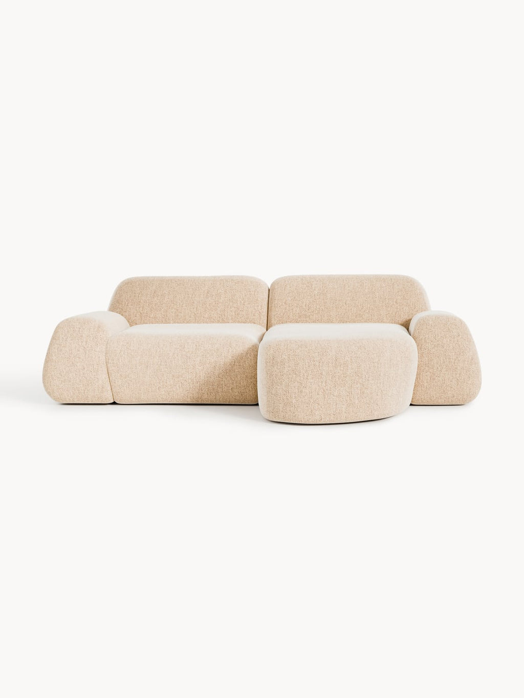Wolke Modular Bouclé Corner Sofa (3-seater) — Beige