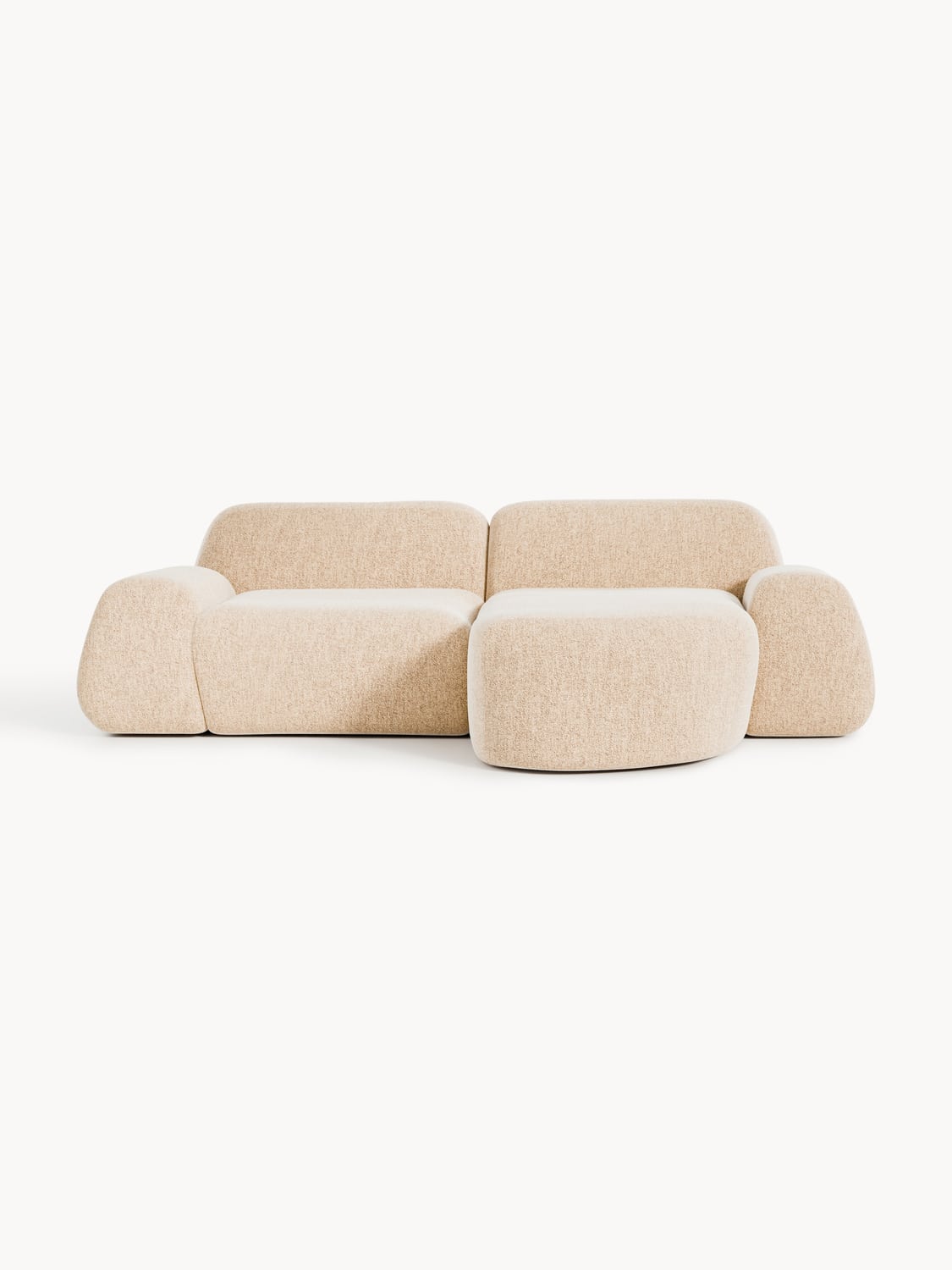 Wolke Modular Bouclé Corner Sofa (3-seater) — Beige