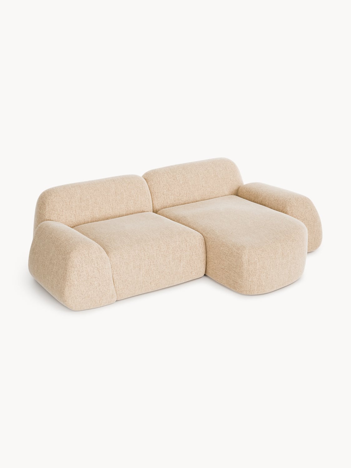 Wolke Modular Bouclé Corner Sofa (3-seater) — Beige
