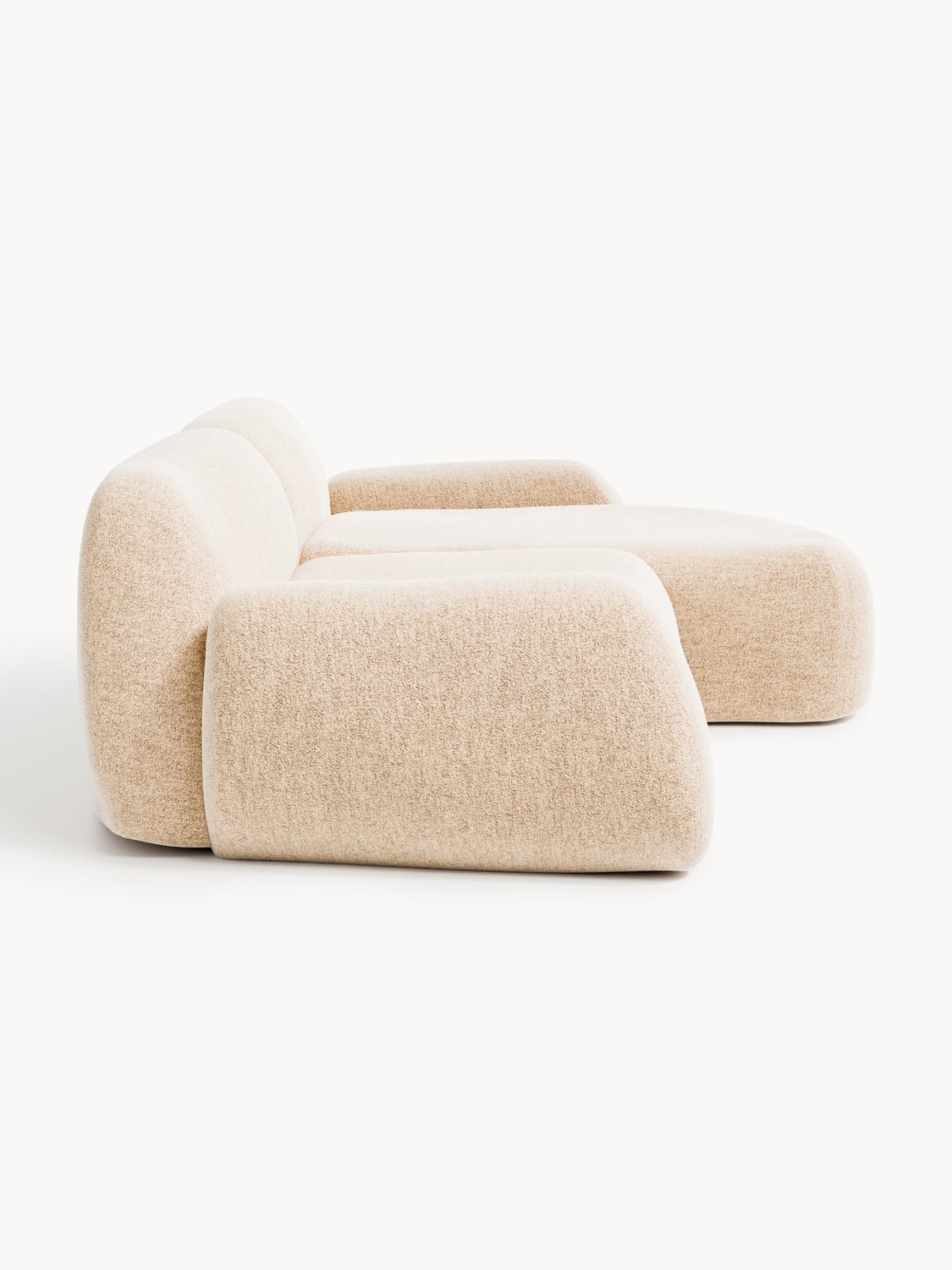 Wolke Modular Bouclé Corner Sofa (3-seater) — Beige
