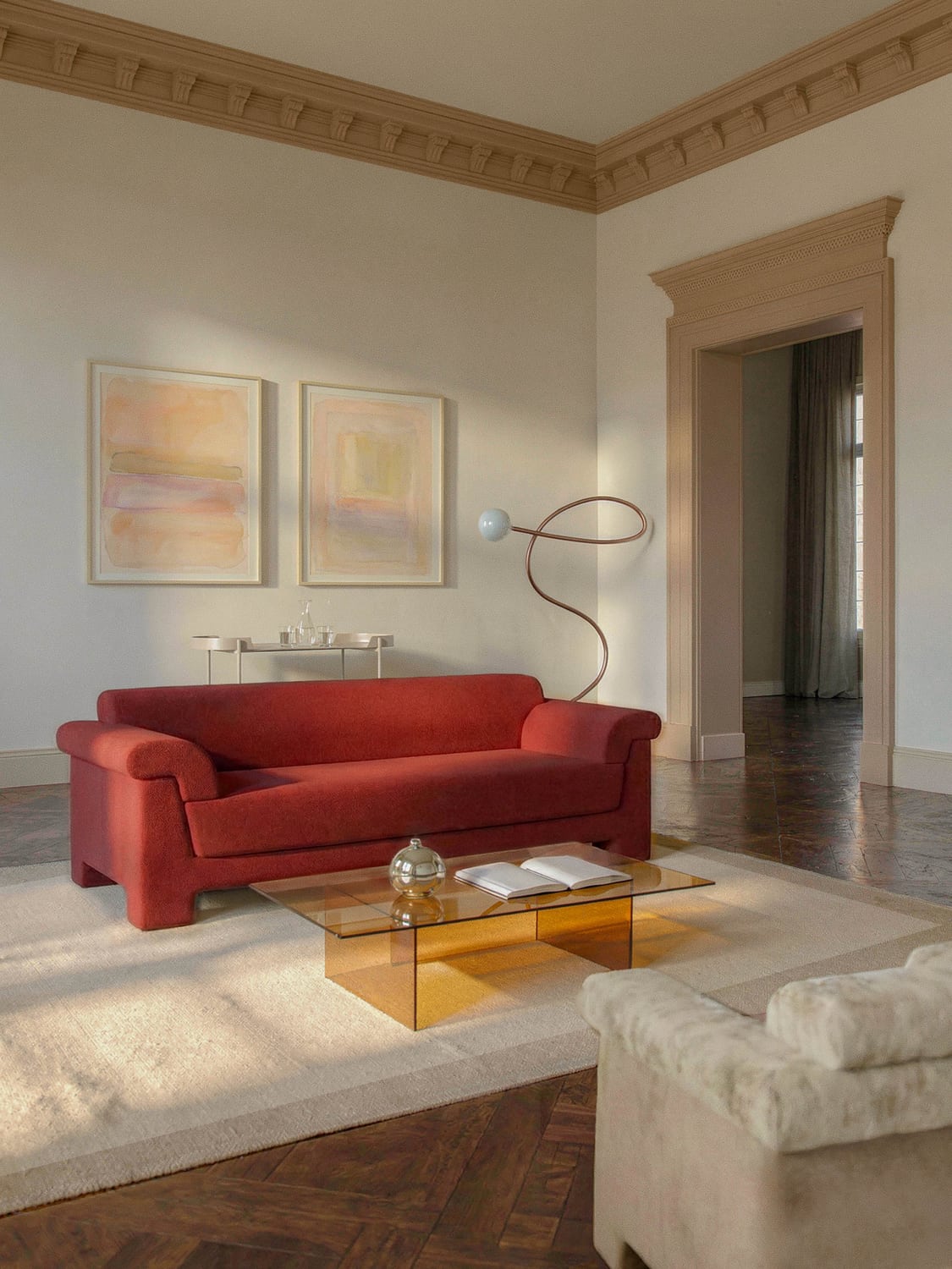 Atlas Bouclé Sofa (2-seater) — Burgundy