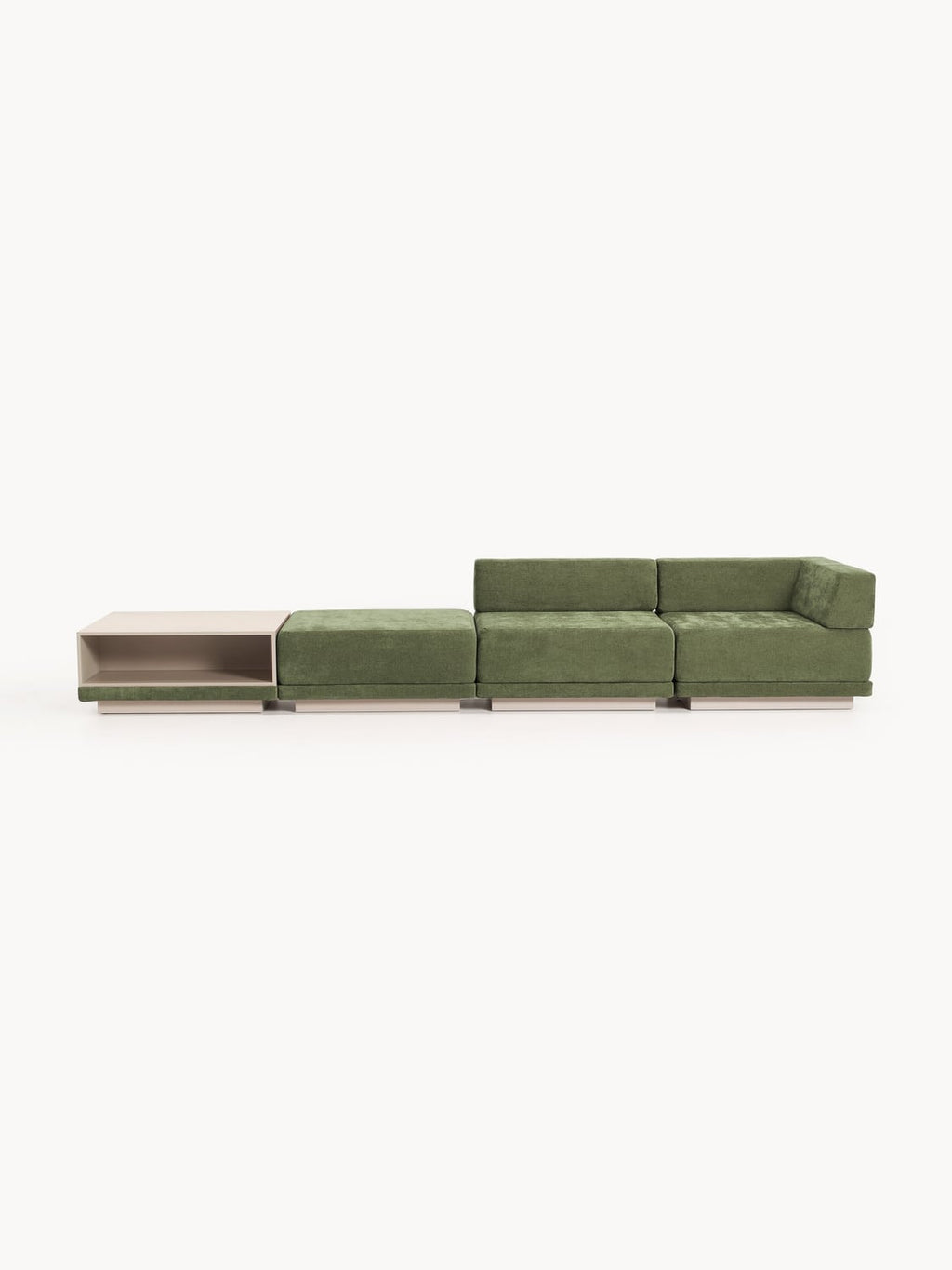 Colin Modular Sofa (4-seater) with Coffee Table & Ottoman — Mushroom