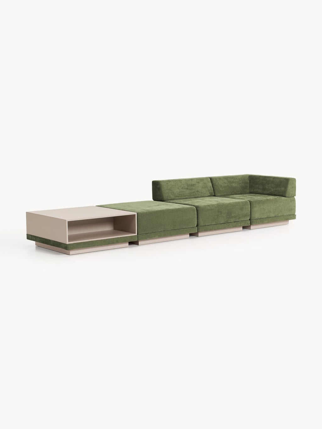 Colin Modular Sofa (4-seater) with Coffee Table & Ottoman — Mushroom
