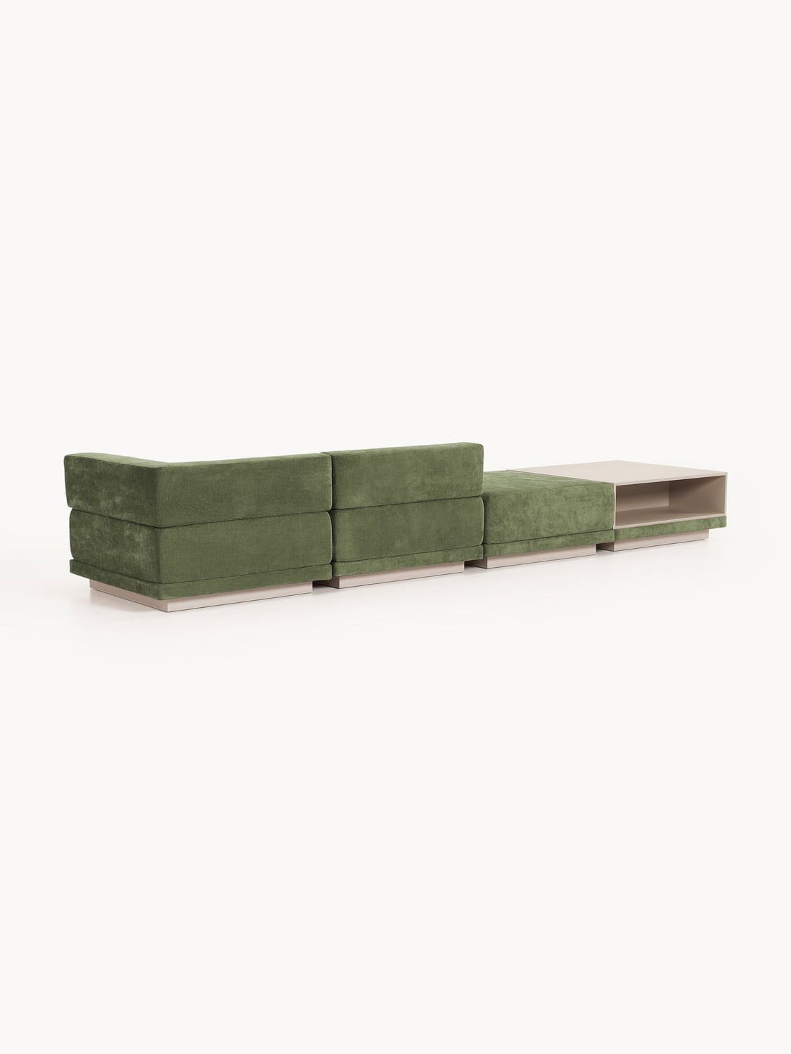 Colin Modular Sofa (4-seater) with Coffee Table & Ottoman — Mushroom
