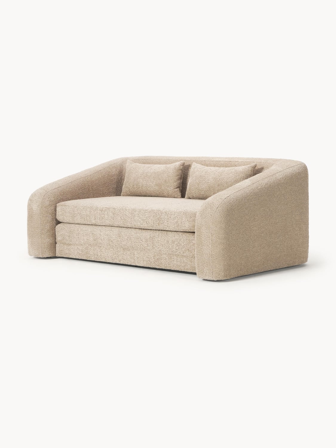 Eliot Sofa Bed (2-seater) in Teddy Bouclé — Sand