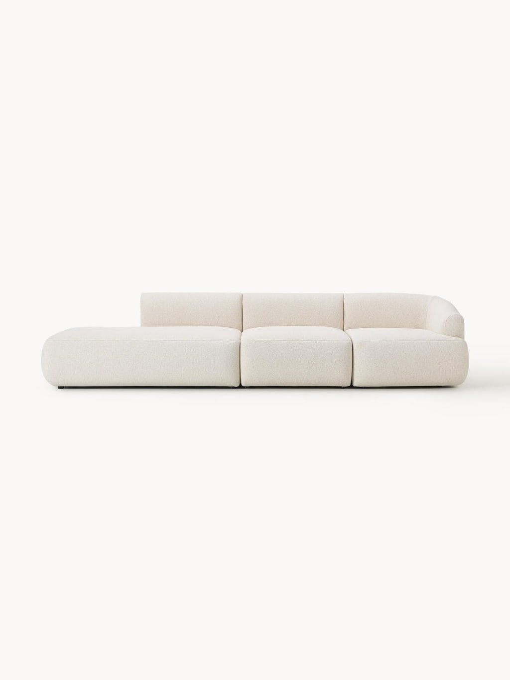 Sofia Modular Bouclé-Chaise (2-seater) — Ivory