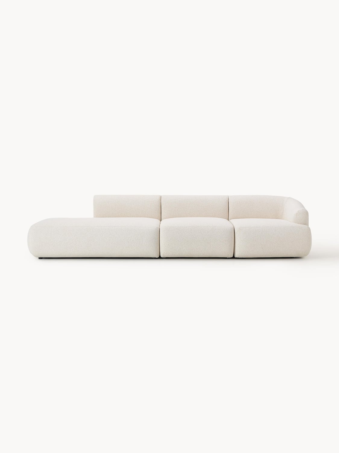 Sofia Modular Bouclé-Chaise (2-seater) — Ivory