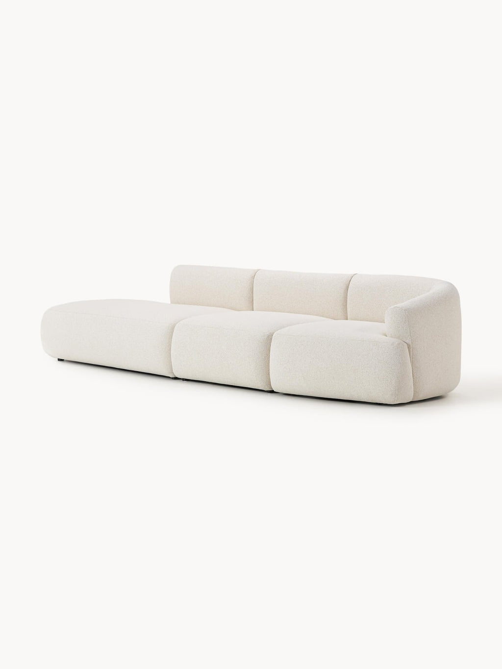 Sofia Modular Bouclé-Chaise (2-seater) — Ivory