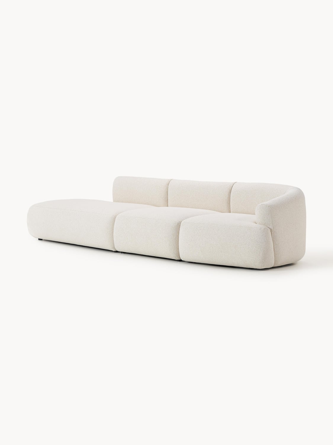 Sofia Modular Bouclé-Chaise (2-seater) — Ivory