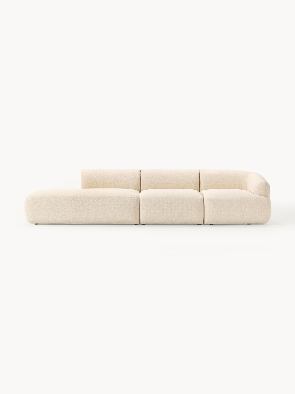 Sofia Modular Bouclé-Chaise (2-seater) — Cream