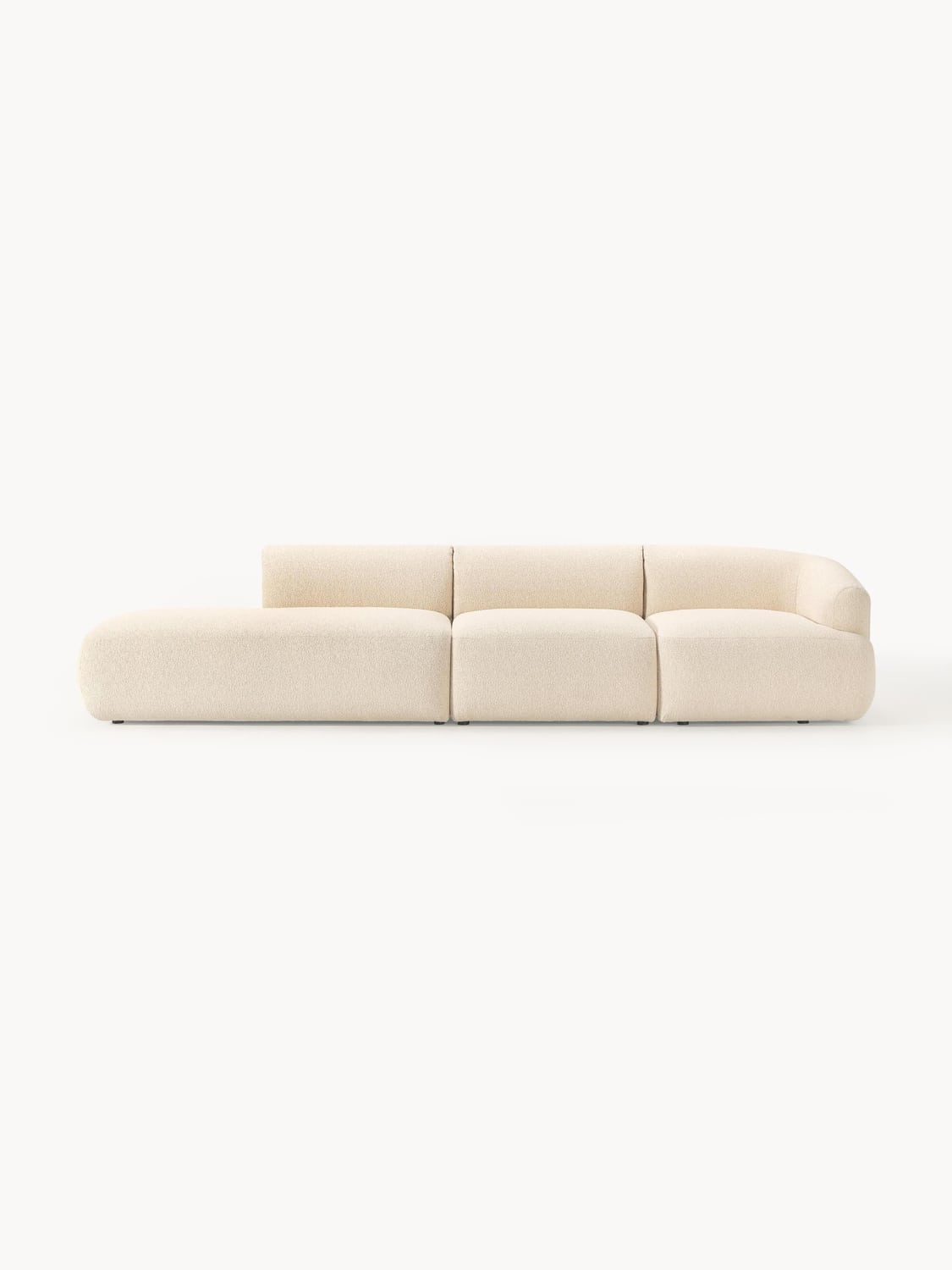 Sofia Modular Bouclé-Chaise (2-seater) — Cream