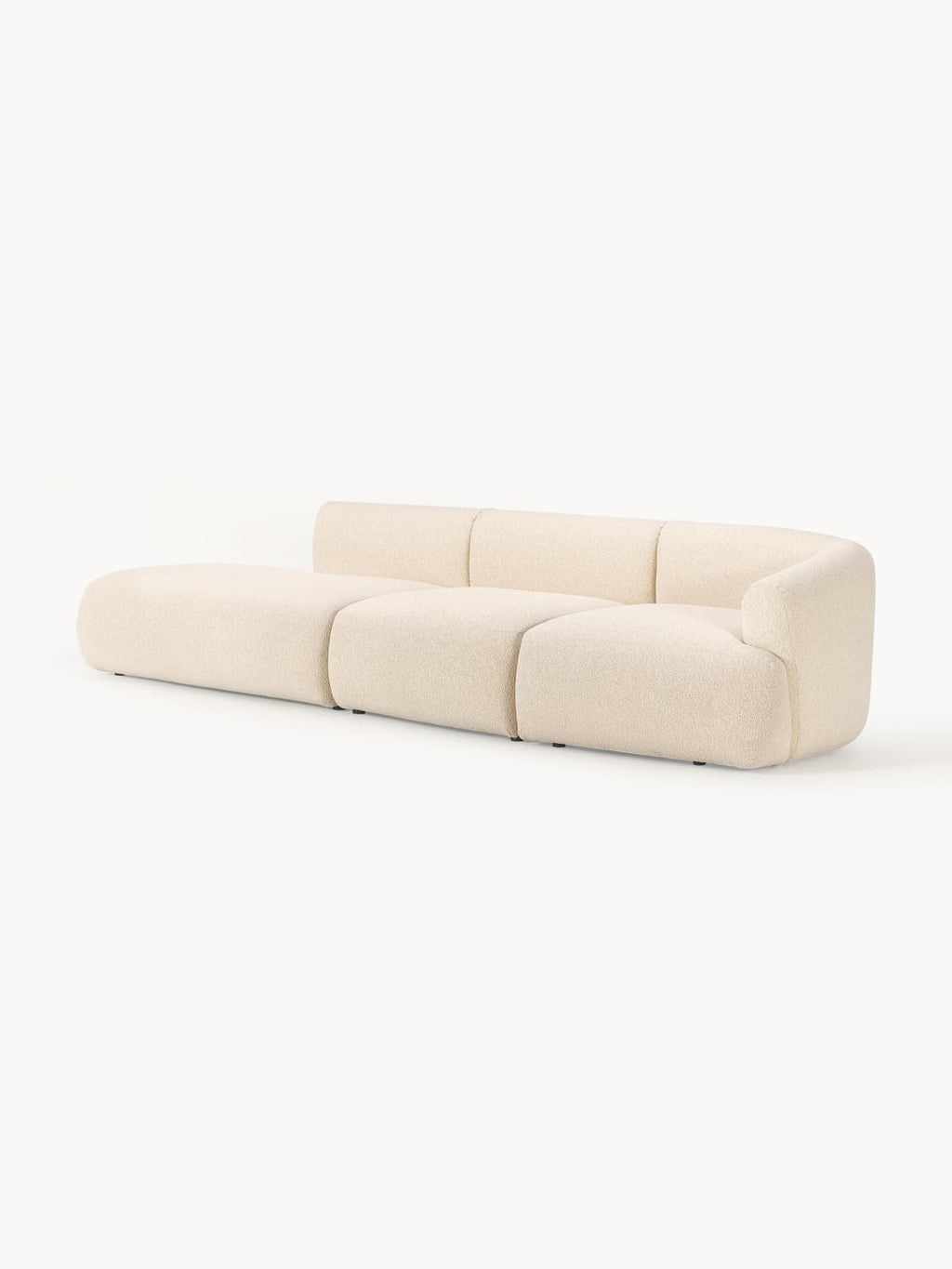 Sofia Modular Bouclé-Chaise (2-seater) — Cream