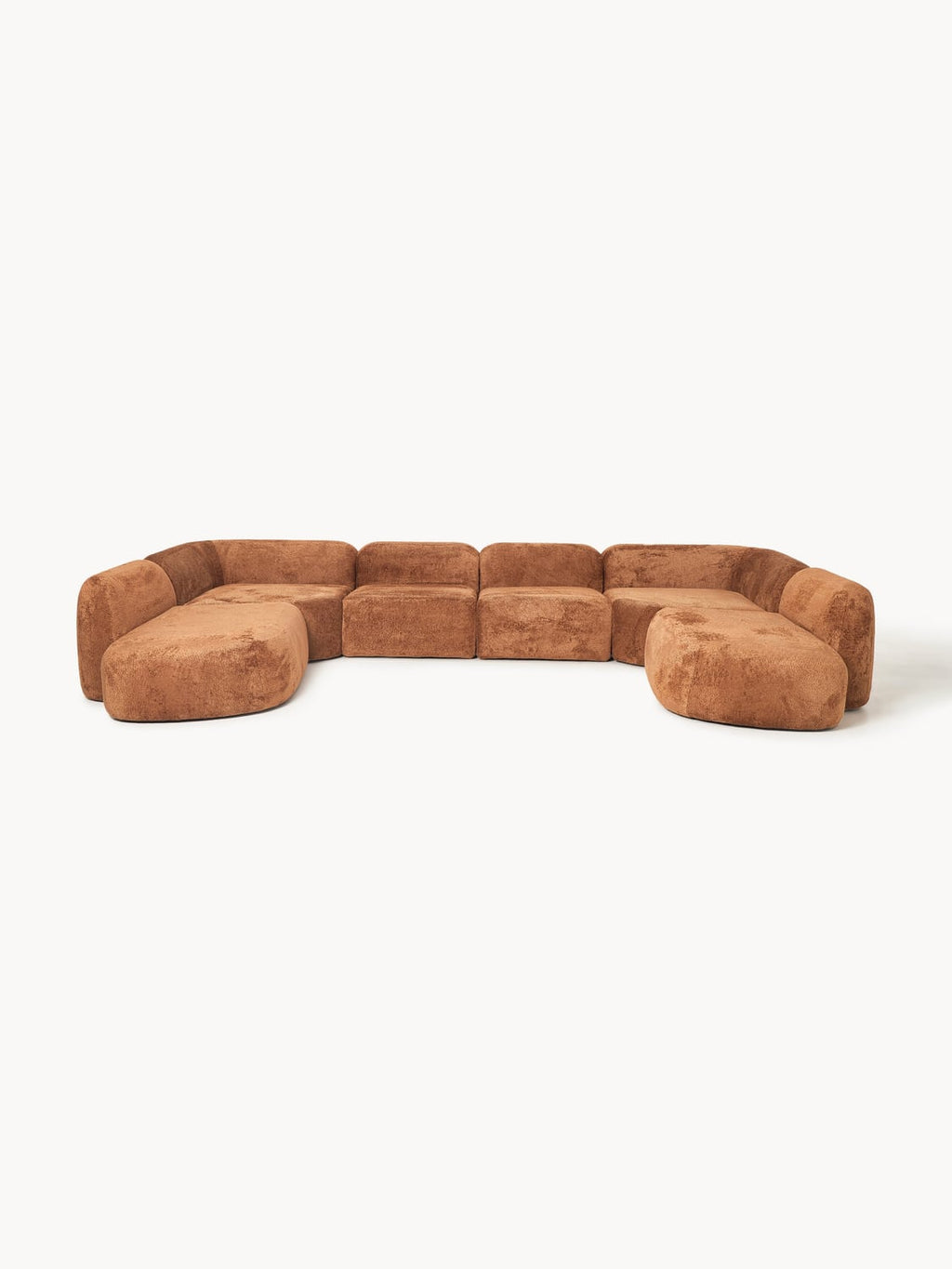 Wolke XL Modular Teddy Bouclé Sofa — Camel