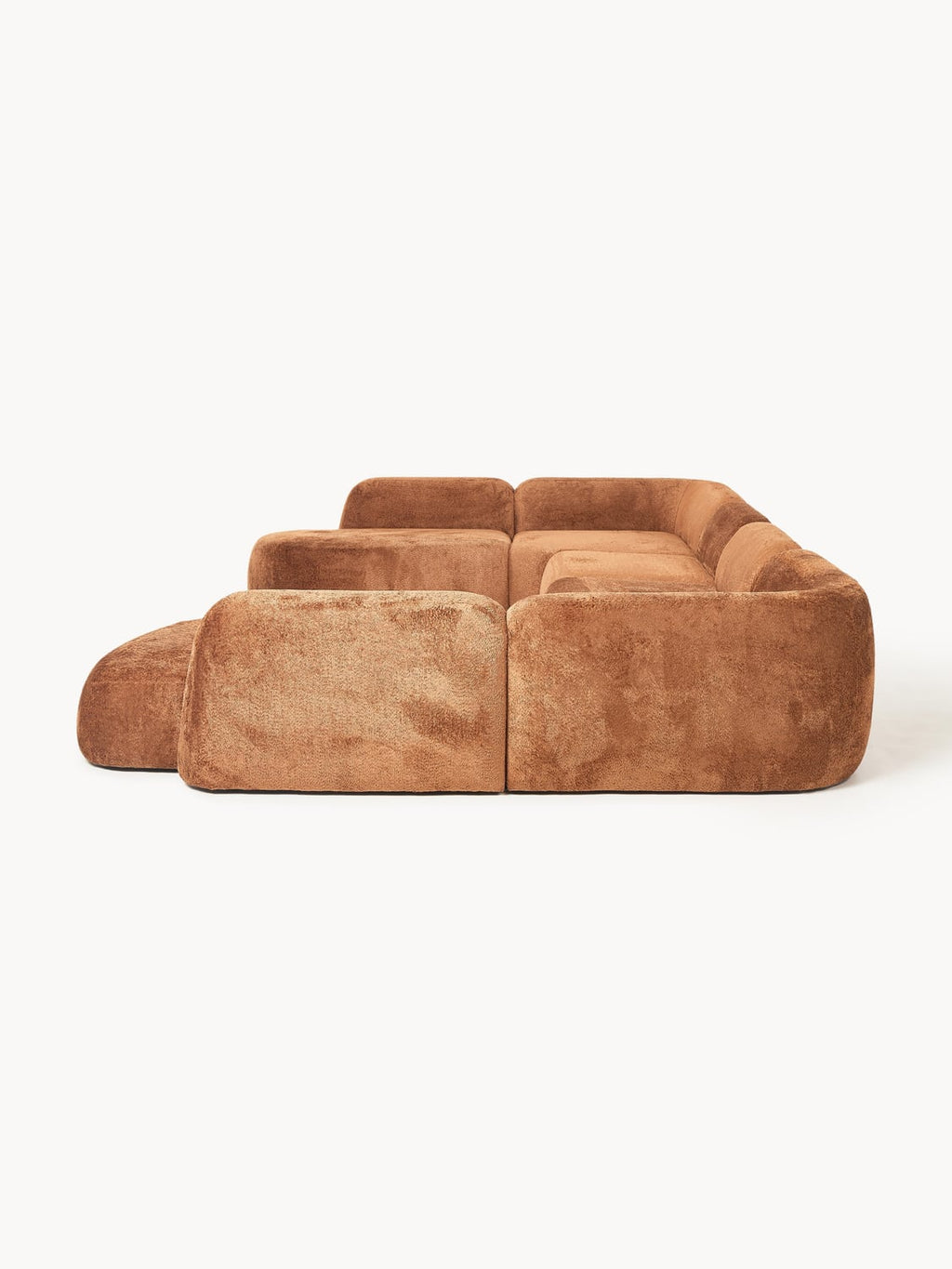 Wolke XL Modular Teddy Bouclé Sofa — Camel