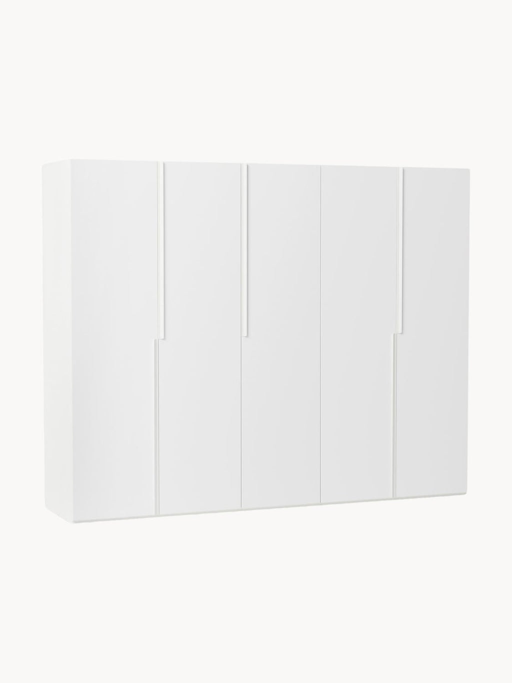 Leon Modular Hinged-Door Wardrobe, 250 cm Width, in various sizes — Off-White