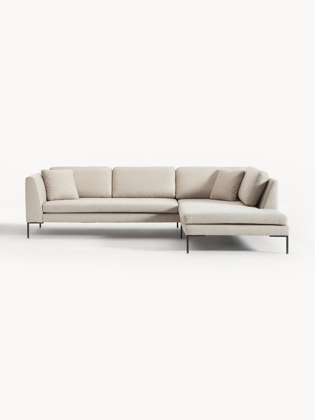 Emma Corner Sofa with Metal Legs — Oatmeal